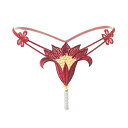 【毎月1日限定!P2倍&10%OFF】穴開きtバック 穴あき下着 股無し セクシーランジェリー パール付き 紐パン タンガ Tバック ベビードール お尻オープン...
