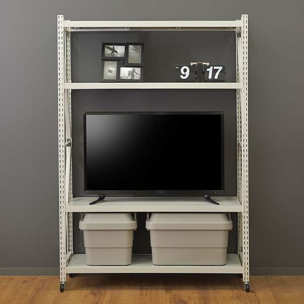 ボルトレス ストレージ スチール ラック 倉庫棚 5段 (キャスター付き)