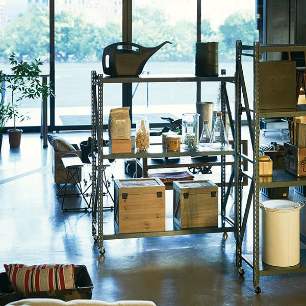 ボルトレス ストレージ スチール ラック 倉庫棚 5段 (キャスター付き)