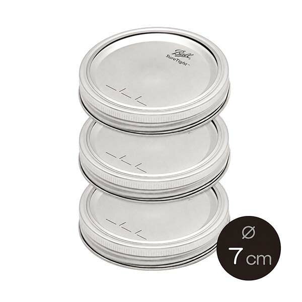 BALL 【ボール】Lids with Bands メイソンジャー レギュラーマウス用蓋 密閉キャップ 3枚セット