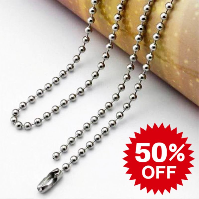 【アレルギー対応】ステンレス ボールチェーン ネックレス チェーンのみ 2.4mm シルバー 45cm 50cm 55cm 60cm 金属アレルギー対応 プチプ...