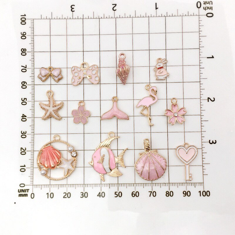 【MIX31個セット】ピンクチャーム カン付き ハンドメイド アクセサリーパーツ アソ...