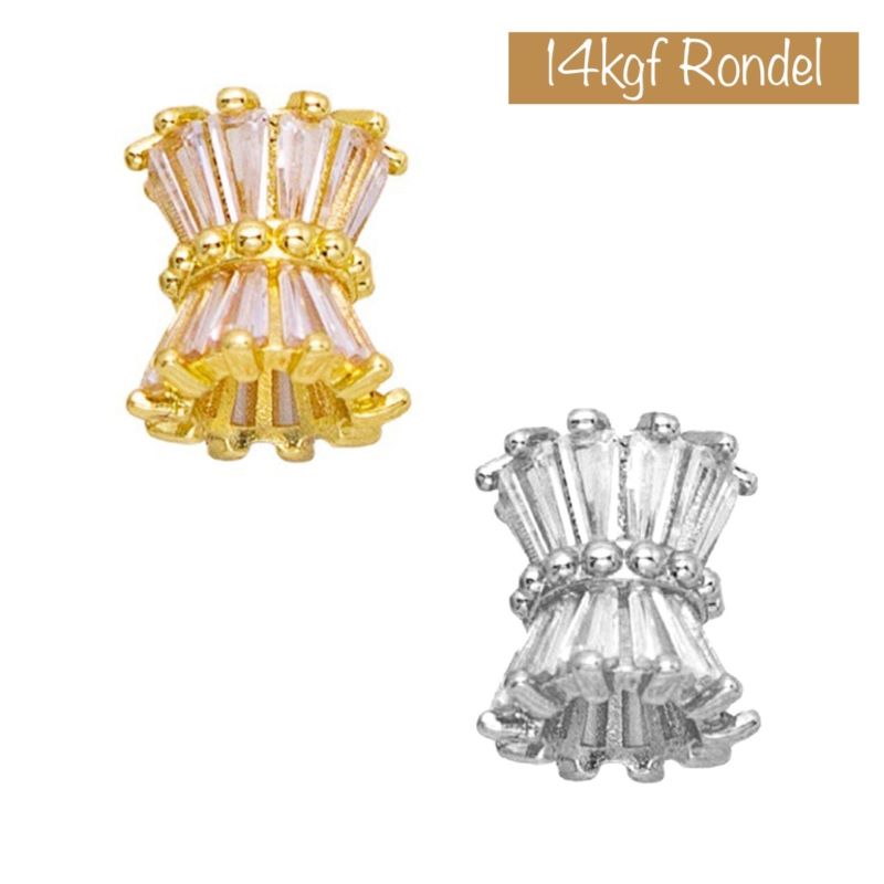 乐天商城 - ロンデル 14KGF ゴールドフィルド キュービックジルコニア ビーズ アクセサリーパーツ ハンドメイド 素材 材料 1個