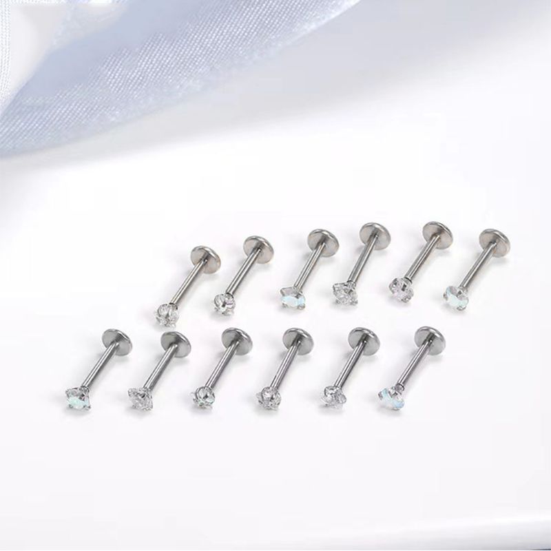 ラブレットスタッドピアス ボディピアス シンプル ハート 星 丸 ジルコニア ワンポ...