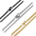 サイズ カラー充実、3mm幅の長さ 7サイズ サージカルステンレスチェーン ステンレスネックレス メンズネックレス シルバー ゴールド ブラックネックレス 送料...