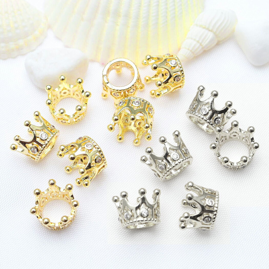 乐天商城 - ロンデル スペーサービーズ 王冠 リング型 14KGF ゴールドフィルド クラウン アクセサリーパーツ ハンドメイド 素材 材料