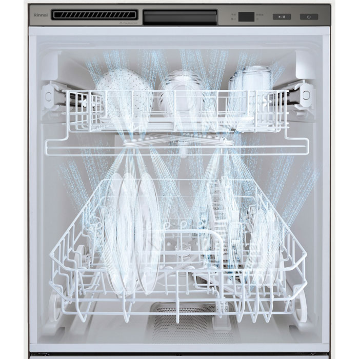 【公式ストア限定】工事費込みリンナイフロントオープンタイプ食器洗い乾燥機ステンレスドア幅45cm食洗機