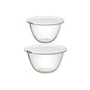 ハリオ(HARIO) レンジフタ付き耐熱ガラス製ボウル 2個セット【製造元出荷】