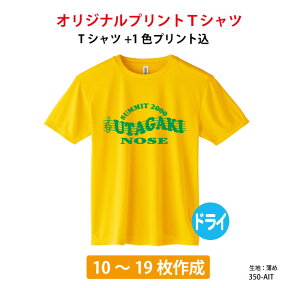 ドライTシャツ/オーダーTシャツ/スポーツTシャツ/ドライTシャツ/オーダーメイドプリントTシャツ/チームTシャツ/1色プリント込み/イベントやクラスTシャツ/メンズ/名入れ/部活T/体育祭/運動会/10〜19枚専用