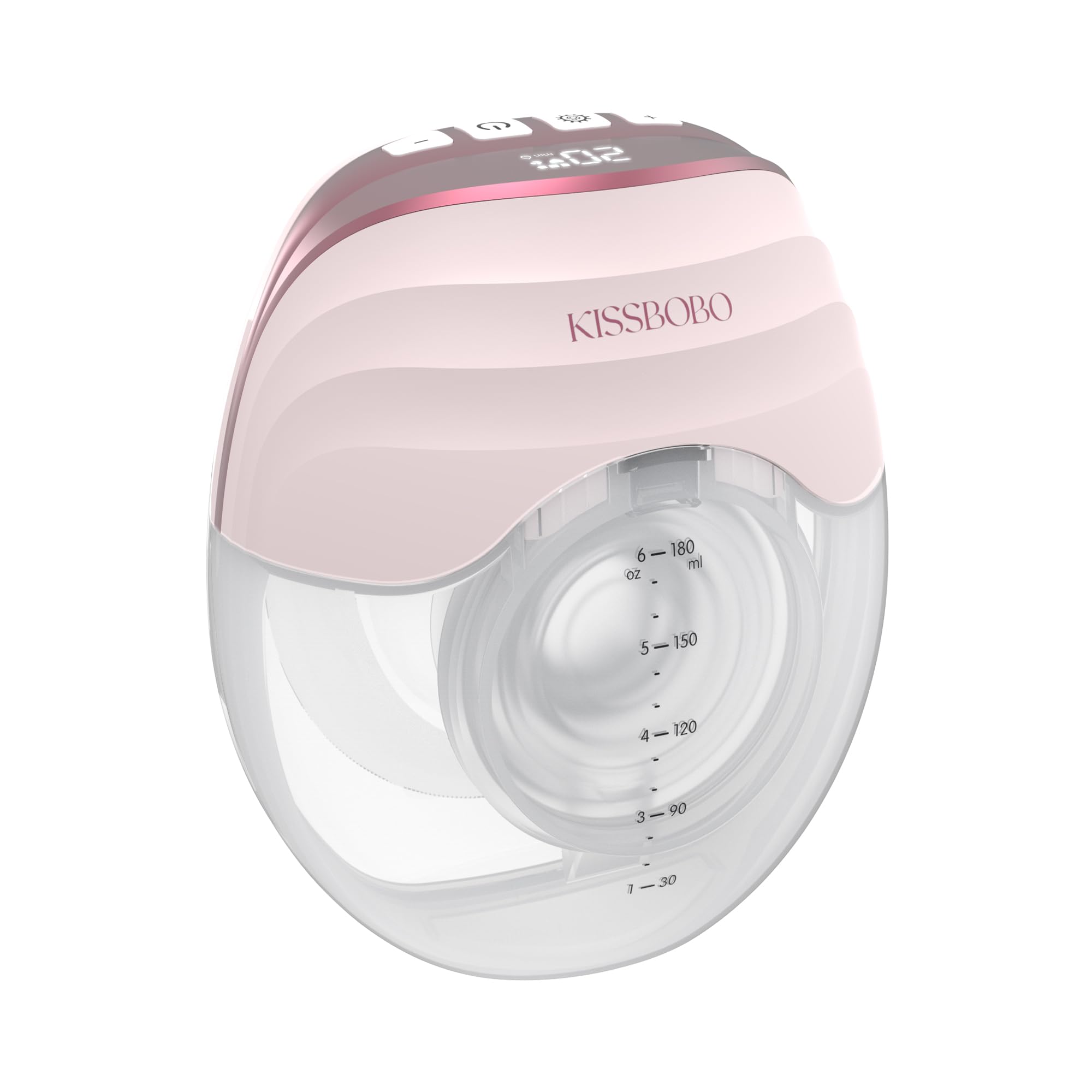 KISSBOBO 搾乳機 電動, 軽量で薄型、 手なしの電気胸ポンプ、きれいになること容易快適および便利，お母さんに最適（ピンク/1個）