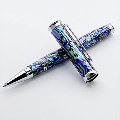 LACHIEVA LUX 高級筆記具 天然貝殻 鮑 アワビ 水性ボールペン ドイツ製のペン先贈り物