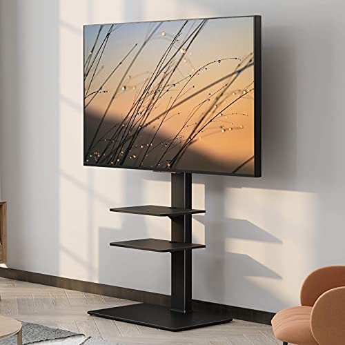 FITUEYES テレビスタンド 壁寄せテレビスタンド 高さ調節可能 ラック回転可能 ブラック TT307001MB 3段式