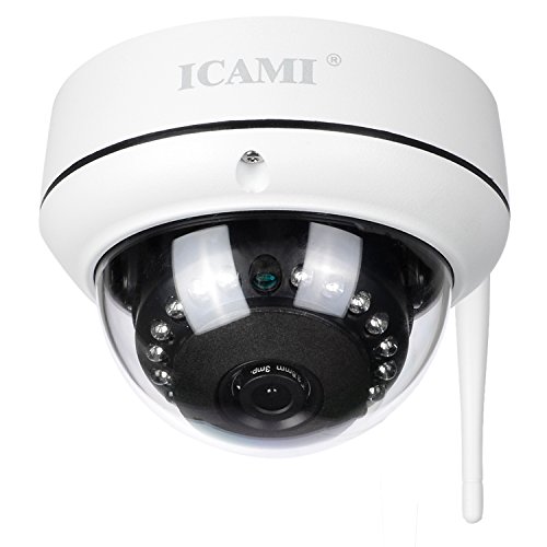 ICAMI 防犯カメラ HD 1080P ワイヤレス IP 監視カメラ SDカードスロット内臓で自動録画 WIFI対応 動体検知 アラーム機能 音声機能 暗視撮影