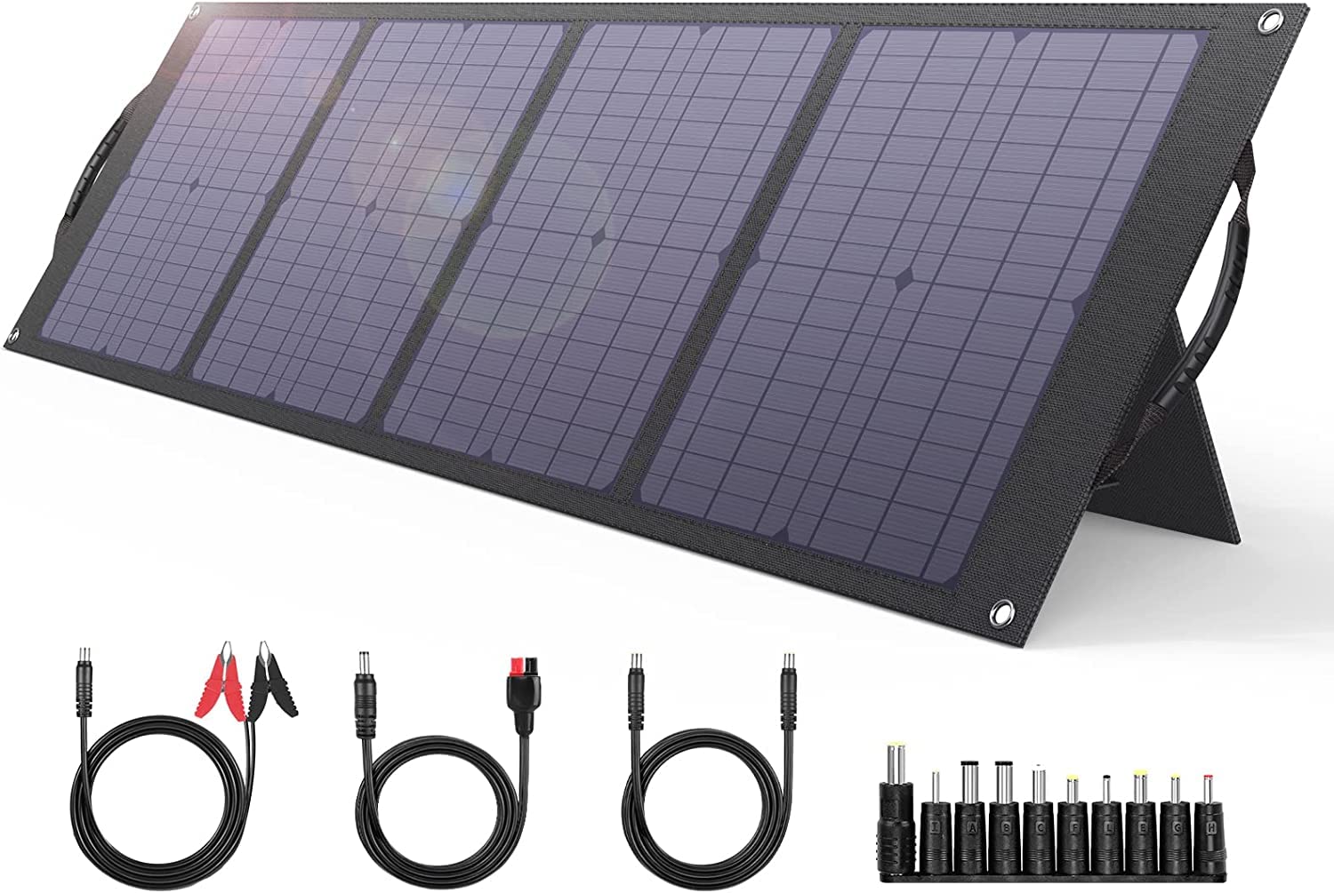 BigBlue 80W ソーラーパネル ソーラーチャージャー 折りたたみ式 DC(18V/4.45A) PD USB-C 2 USB 出力 急速充電 23％高変換効率Jackery/EcoFlow/Anker/Bluetti等ポータブル電源対応 ポータ