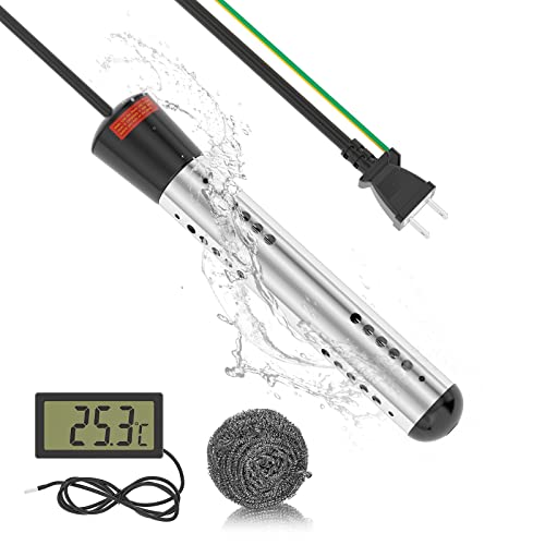 電気給湯器 1500Wポータブル給湯器 摂氏70度自動電源オフ浸漬給湯器 電線2.5M 家庭 アウトドア 学校に適しています 日本語マニュアル付