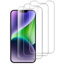JEDirect iPhone14Plus 6.7インチ用 強化ガラス 液晶保護フィルム 3枚セット(4)