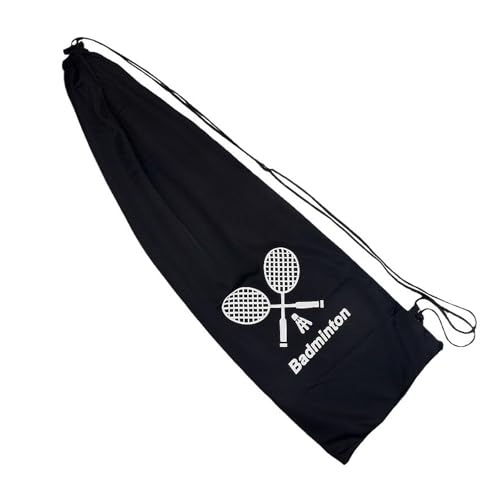 ポータブル バドミントンラケットケースナイロン製軽量保護カバー男女兼用練習学校部活用ブラック1枚