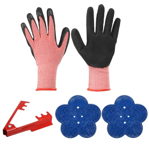 PATIKIL バラの葉のとげストリッパーキット 4つのバラのとげストリッパーリムーバーツールの葉の剥離ツ..