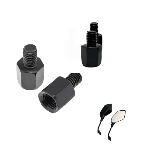 Mirhuaミラーアダプター バイク用 ミラー ネジ アダプター ブラック 正逆ネジ変換正10mm→正10mm 正10mm→逆10mmネジ オー