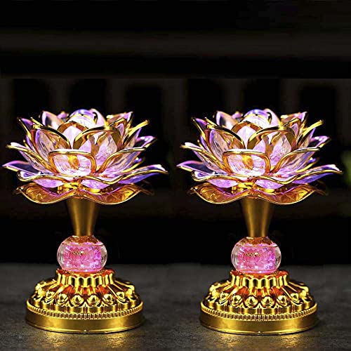 LIN-WELL 蓮華灯 蓮花 蓮の花 造花 光る蓮の花 仏花 ロータス 蓮華 2個セット USB はすはな インテリア照明 お盆 仏具 仏壇