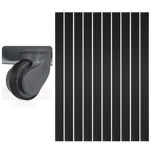 Svaldo キャスターカバー ブラック 10個セット シリコン製 5-6.5cm対応 ストライプ柄 カット可能 キャスターカバー スーツケース