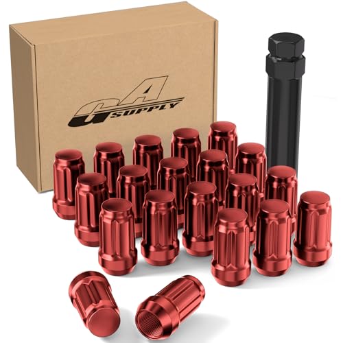 GAsupply ホイールロックナット M12 x P1.5 高さ35mm テーパー座60° 花形ナット 19HEX/21HEXソケット付 スチ