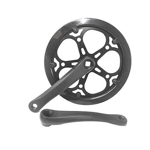 Gkikirty バイク 折りたたみ自転車 クランク 52T 170mm バイク クランク セット 歯板 シングルスピード バイク ダイヤモンド