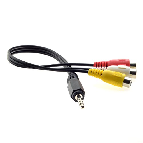Cablecc 3.5 MM 1 / 8 オスステレオ車Aux to 3 RCA AVメスコードオーディオビデオコンポジットケーブル20 cm