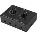 Dovhmoh 4ポートのオーディオスイッチ、オーディオインターフェース ボリュームコントローラー オーディオスプリッター オーディオ スイッチ