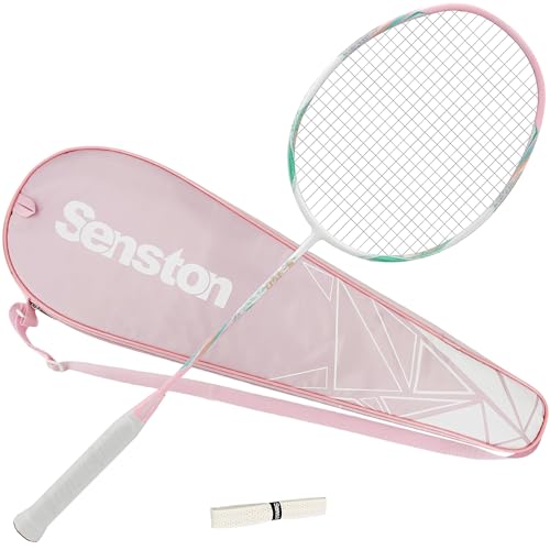 Senston バドミントンラケット、5Uフェザーラケット、プロ試合訓練100%オールカーボンフェザーラケット..