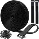 マジック結束バンド 6m+バックル 30個付き、結束テープ 荷締めベルト 固定ベルト 結束マジック 面ファスナー テープ 強力 耐熱 配線整理