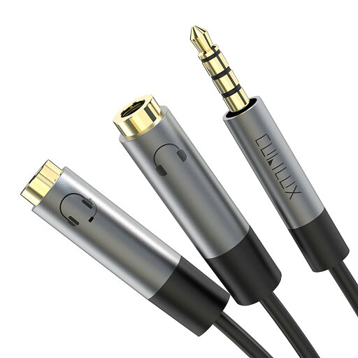 Cubilux 3.5mmイヤホン スプリッター、ヘッドフォン 2本接続、ミニ ジャック 二股分岐/分配器、25cm Cubilux 3.5mmイヤホン スプリッター、ヘッドフォン 2本接続、ミニ ジャック 二股分岐/分配器、25cm