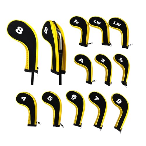 Scott Edward 12件のデジタルプリントゴルフクラブアイアンカバークロロプレンゴムファスナーゴルフウ..
