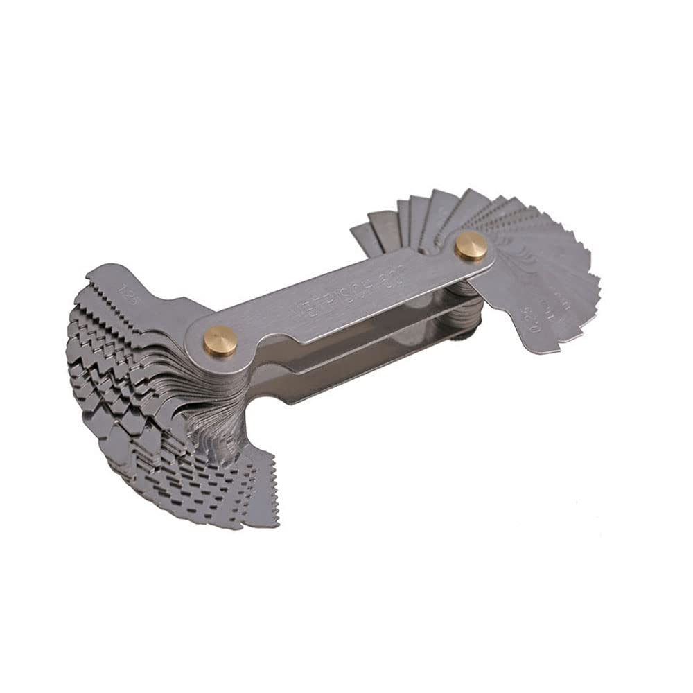 MEDUSHASHA ピッチゲージ ステンレス製 ネジピッチゲージ 携帯しやすい 耐久性 実用性 メトリック 60° 24枚 測量ツール