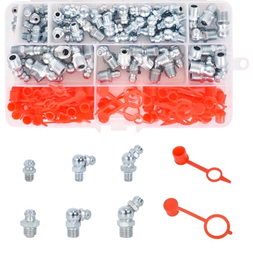 120個セット グリスニップル アングルグリースニップル カーグリース継手 グリースフィッティングキット M6/M10 油圧グリースニップルセッ