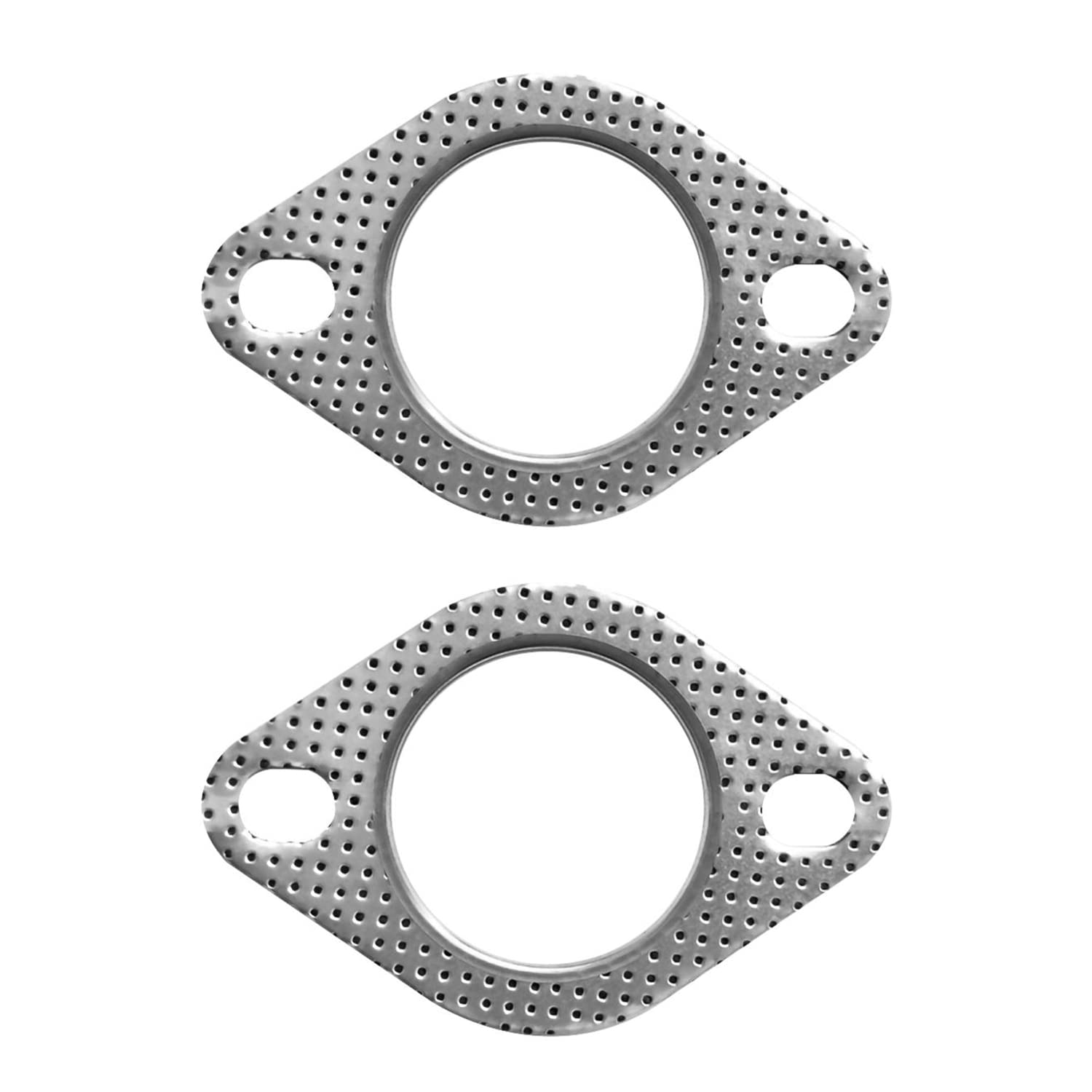 ZHEJIA マフラーガスケット2枚入り排 気ガスケット ターボガスケット 金属リング セラミック フランジガスケット マフラー オートバイ用マ
