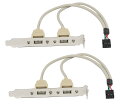 SinLoon 2点セットク コンピュータ ケーブル&コネクタ 新しい 2ポート USB 2.0 PC マザーボード 背面 パネル 拡張 ブラケ