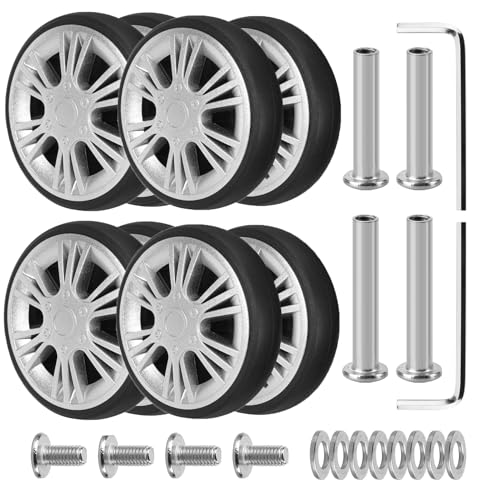 Ech.Apr スーツケース キャスター 8個セット タイヤ 車輪補修用 取替え 修理 キャスター 交換 タイヤ 取り付け簡単 交換用車輪 直径