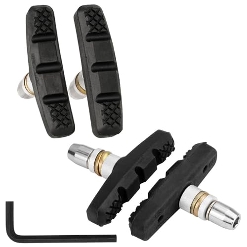 自転車ブレーキシュー Vタイプ 60mm 折りたたみ自転車用 小径車 全天候型 Vブレーキ 消音 ブレーキパッド ミニベロ用 2ペア入 ブラック