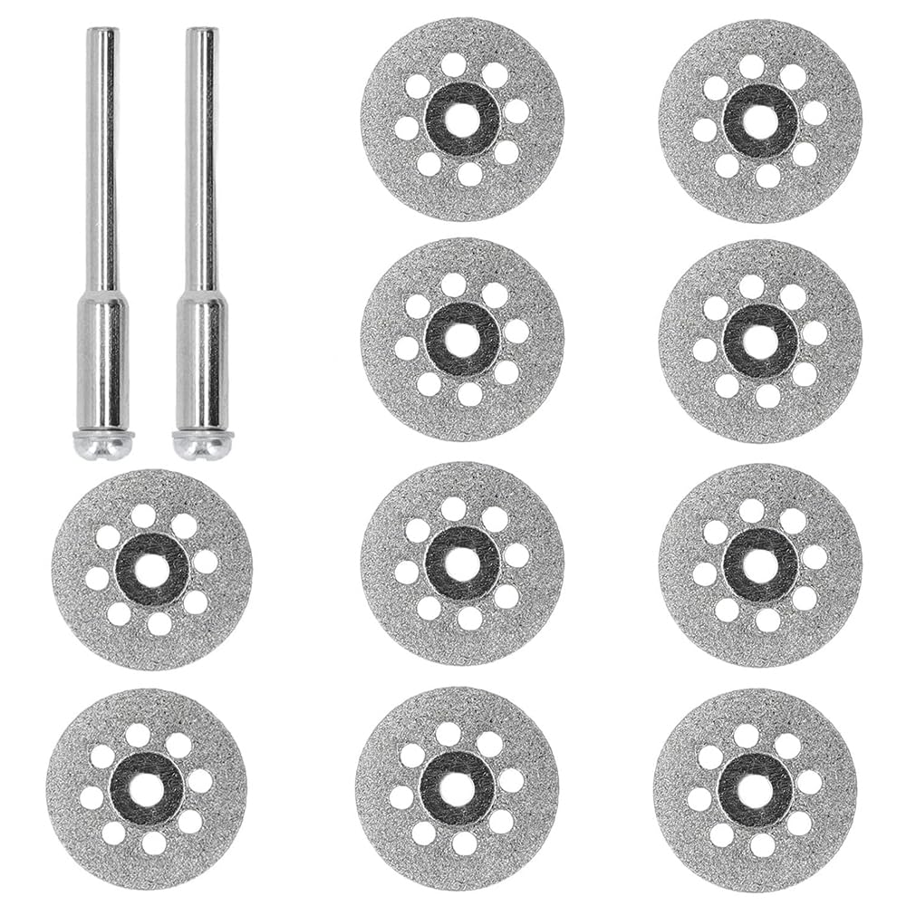 丸穴ミニダイヤモンドカッター 直径22mmx10枚 ダイヤモンドカッティング 3mm軸x2枚 ダイヤモンドビット..