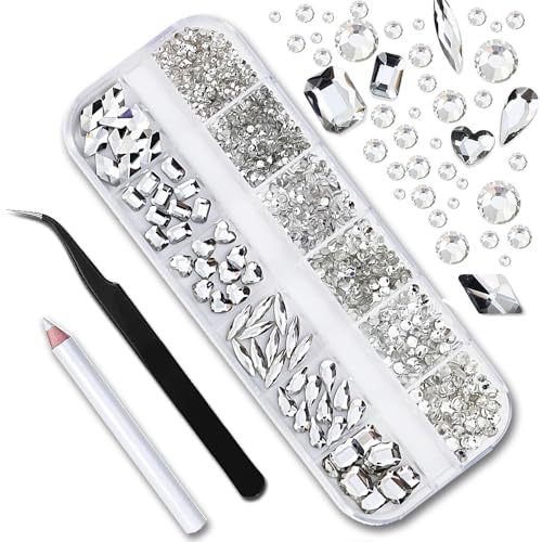ESJNNK ラインストーン ネイルラインストーン 3点セット ネイルデコレーション 3D 混入ネイルアートパーツ クリスタル セルフネイル レ