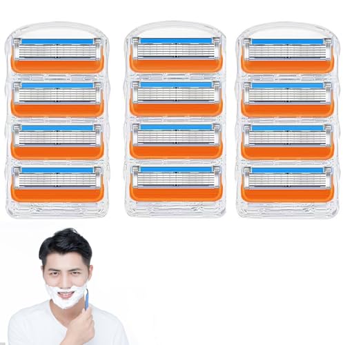 ジレット対応 フュージョン 替刃 5枚刃 髭剃り ひげそり マニュアル カミソリ 替刃 互換品 12個入り