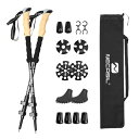 トレッキングポール カーボン 2本セット コルクグリップ 登山ストック 105-125cm調整可能 軽量 アルミ 登山杖 登山用ストック カーボ