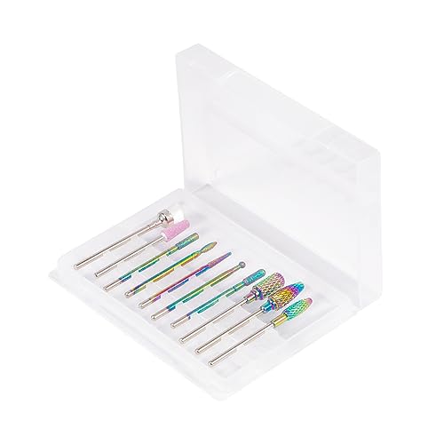 Annhua ネイルビット 10種類 タングステン鋼製 ネイルマシンビット 軸径2.35mm 電動マニキュア ネイルオフビット 甘皮処理 ケース