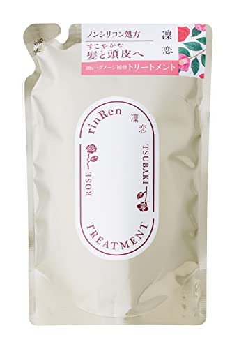 凜恋/rinRen リンレン トリートメント 詰め替え ローズ & ツバキ 400ml ノンシリコン ナチュラル 無添加 天然アロマ ダメージ