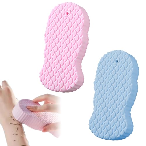 LIKENNY バススポンジ 2個セット 垢すりスポンジ 海洋海綿 柔らかい 角質除去 毛穴ケア 大人用 サウナ..