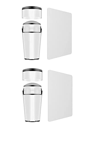 YFFSFDC ネイルスタンパー ネイルシールスタンプ 2セット 透明 ネイルシーリングモールド スクレーパー付DIYネイルデコレーション用マニ