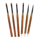 Tipsketch ジェルネイル筆 ジェルネイルキット ネイルブラシ6点セット 爪ブラシ ドット ペン 付き ネイルエクステンション ジェルブラ
