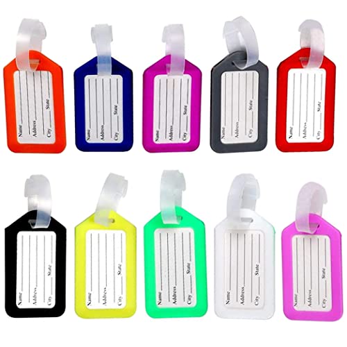 Maydahui 荷物 タグ 多色のスーツケース ID ラベル 名前 ラベルバッグ 名札 ラベル アクセサリー（10個..