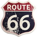 SUDAGEN Route 66 シールド ブリキのアートサイン 歴史レトロ ヴィンテージ クラシック アメリカンデコ ガレージ、バー、レストラ
